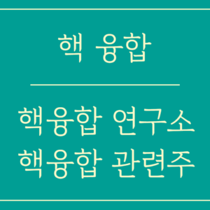 핵융합이란? 핵융합 연구소 핵융합 관련주